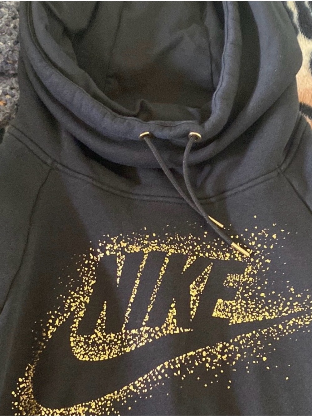 Nike Black and Gold Hoodie